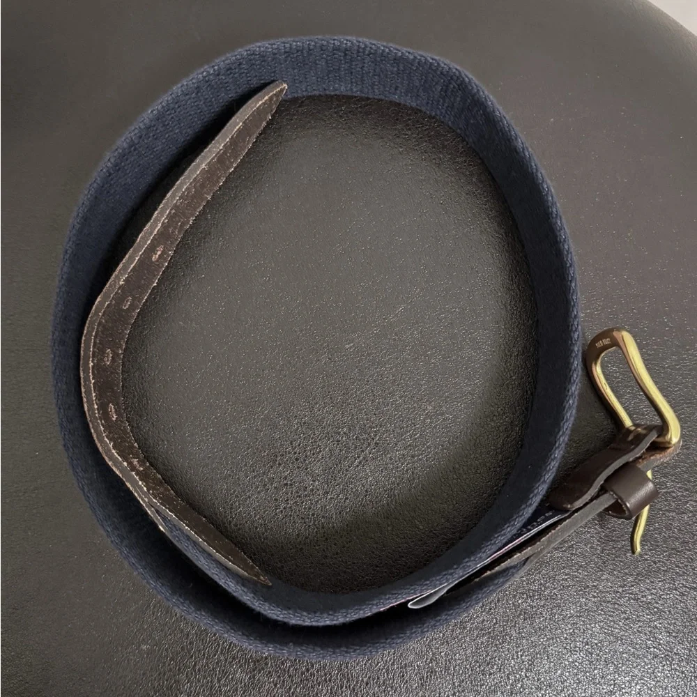Vineyard Vines Pink Blue Whales Canvas Club Silk Leather Brass Belt Boys 30